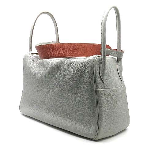 Hermes Lindy 34 Verso Shoulder Bag Handbag Shoulder Taurillon Clemence Pearl