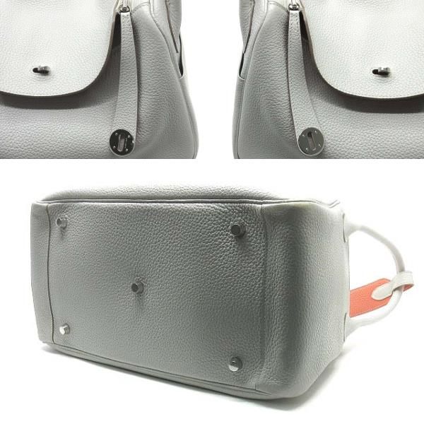 Hermes Lindy 34 Verso Shoulder Bag Handbag Shoulder Taurillon Clemence Pearl