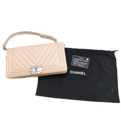 Chanel Boy Chanel V-stitched Chain Shoulder Bag / Pink / Next-day Delivery