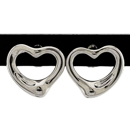Tiffany & Co Open Heart Earrings Pt950platinum Ladies Tiffany & Co Used Tiffany