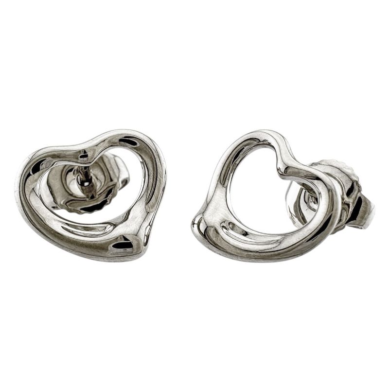 Tiffany & Co Open Heart Earrings Pt950platinum Ladies Tiffany & Co Used Tiffany