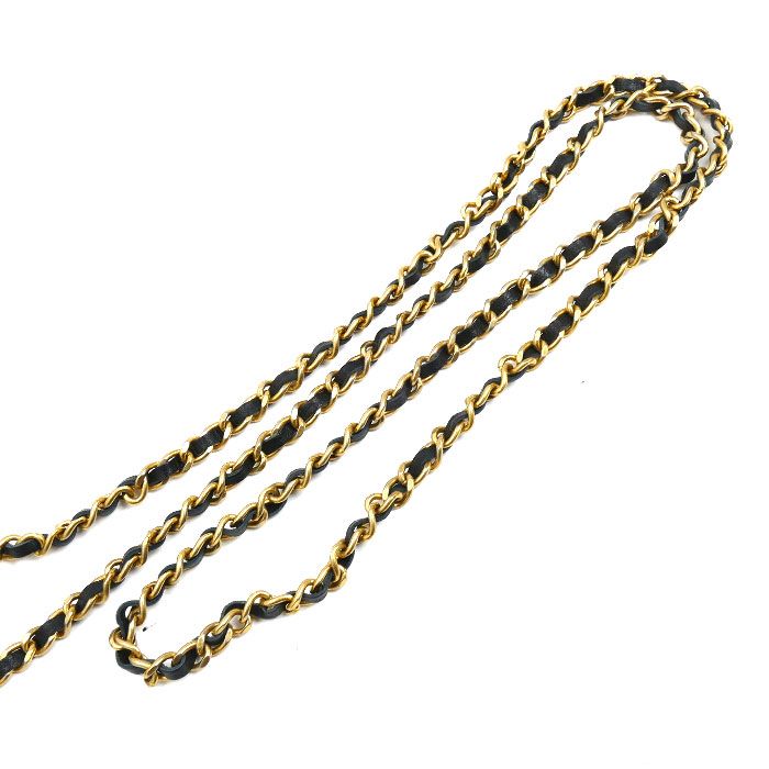 Chanel Fabric Mini Chain Shoulder Bag Black Ap3435 Sequins Ladies Preowned