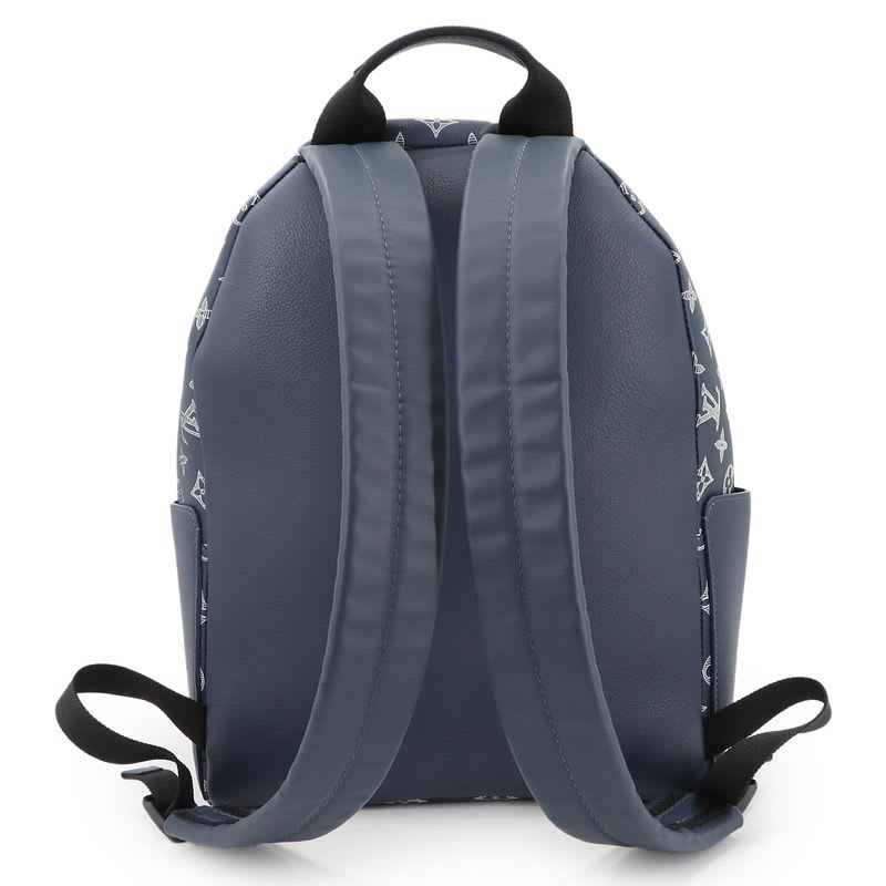 Louis Vuitton Monogram Shadow Discovery Backpack PM Leather Navy