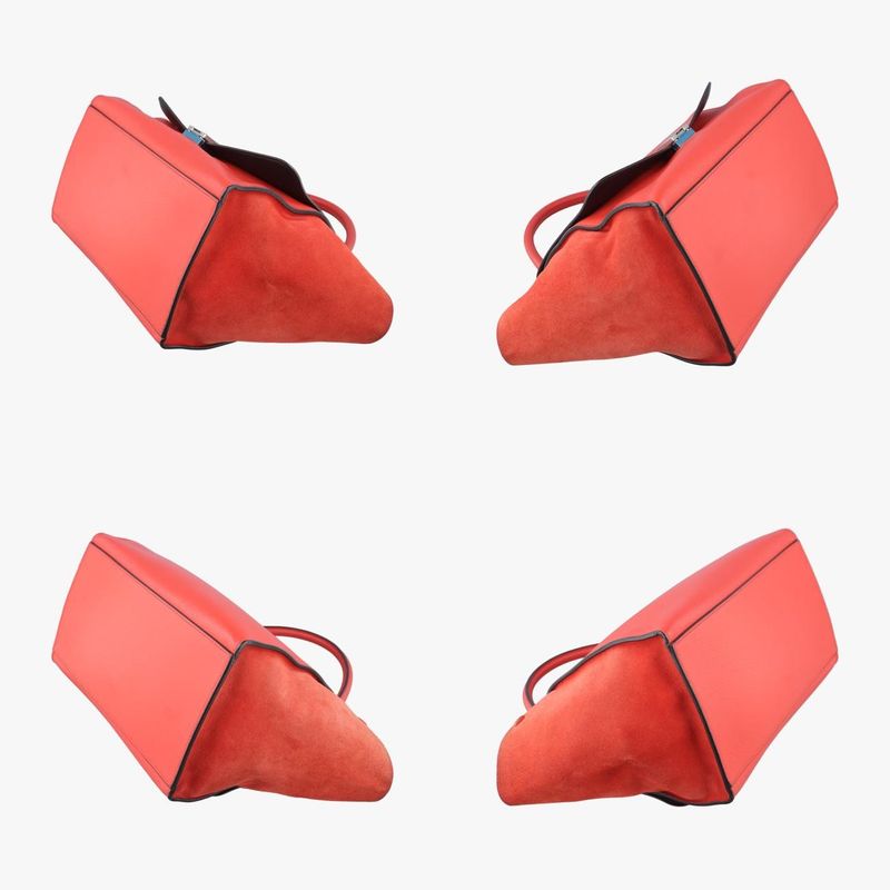 Celine Trapeze Red Leather X Suede W-sn-0162 W-pa-0172