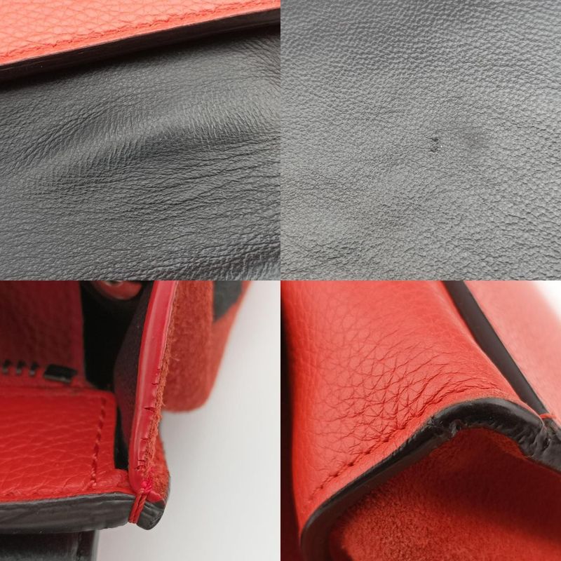 Celine Trapeze Red Leather X Suede W-sn-0162 W-pa-0172