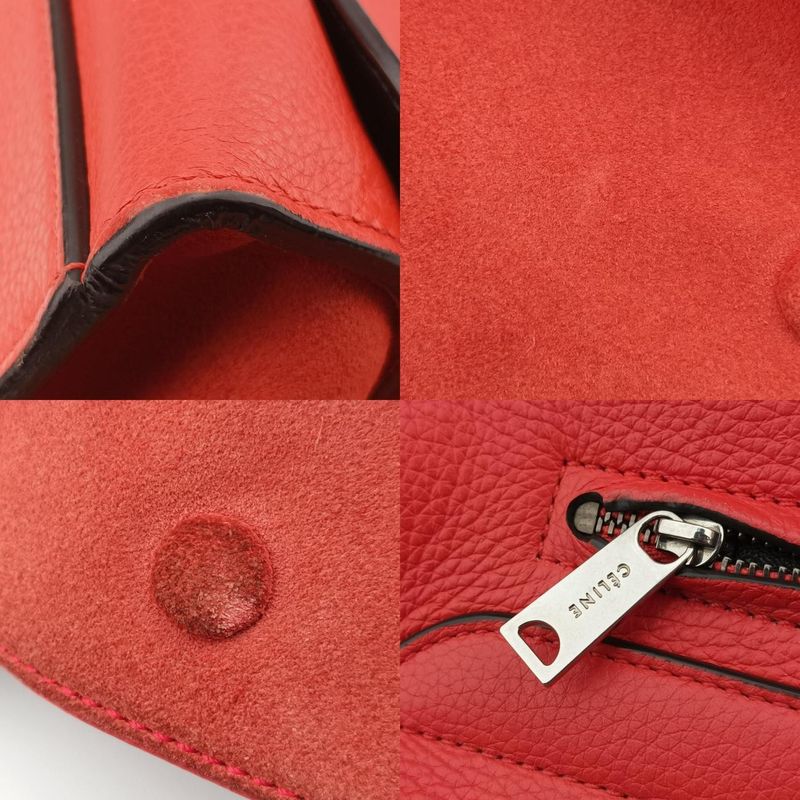 Celine Trapeze Red Leather X Suede W-sn-0162 W-pa-0172
