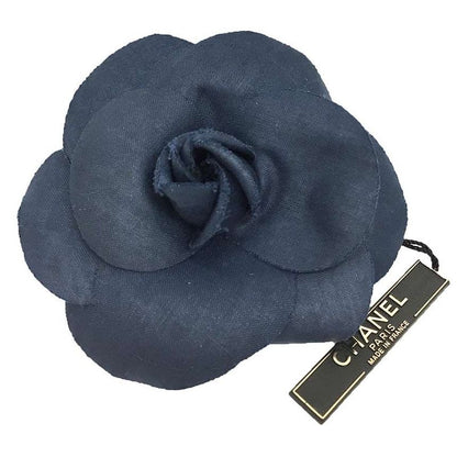 Chanel Camellia Brooch Corsage Flower Navy Aq11589