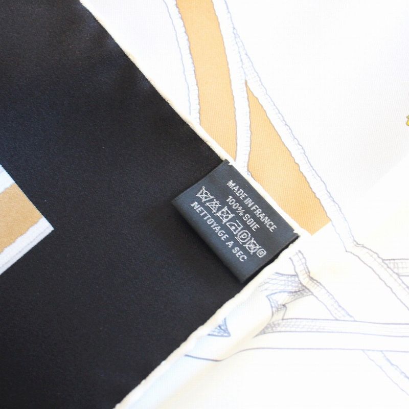 Hermes Carre 90 Scarf Badyall Teiogaku Silk Black