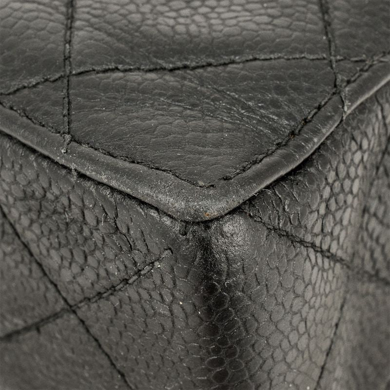 Chanel Matelasse Shoulder Bag Caviar Skin Black Gold Hardware 7 Digit 4 Unit