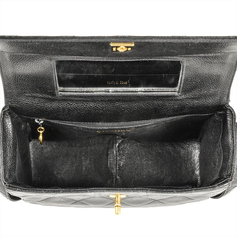 Chanel Matelasse Shoulder Bag Caviar Skin Black Gold Hardware 7 Digit 4 Unit