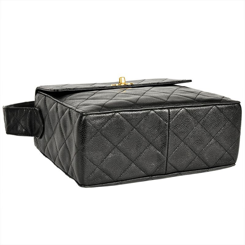 Chanel Matelasse Shoulder Bag Caviar Skin Black Gold Hardware 7 Digit 4 Unit