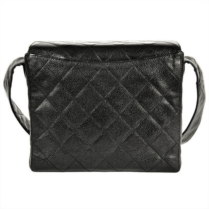 Chanel Matelasse Shoulder Bag Caviar Skin Black Gold Hardware 7 Digit 4 Unit