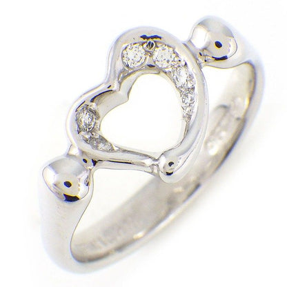 Tiffany & Co Tiffany & Co Ring Open Heart with Diamonds Pt950 Size 10.5