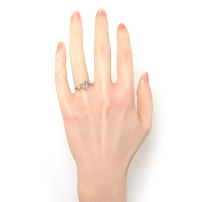 Tiffany & Co Tiffany & Co Ring Open Heart with Diamonds Pt950 Size 10.5