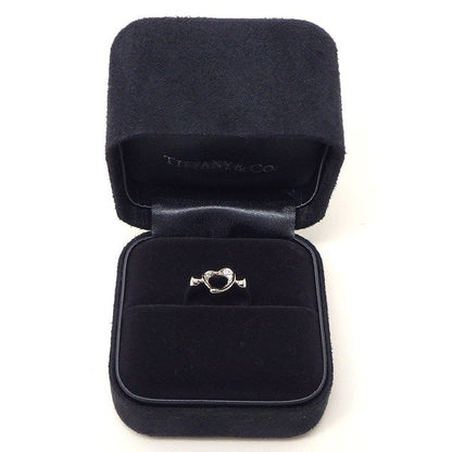 Tiffany & Co Tiffany & Co Ring Open Heart with Diamonds Pt950 Size 10.5