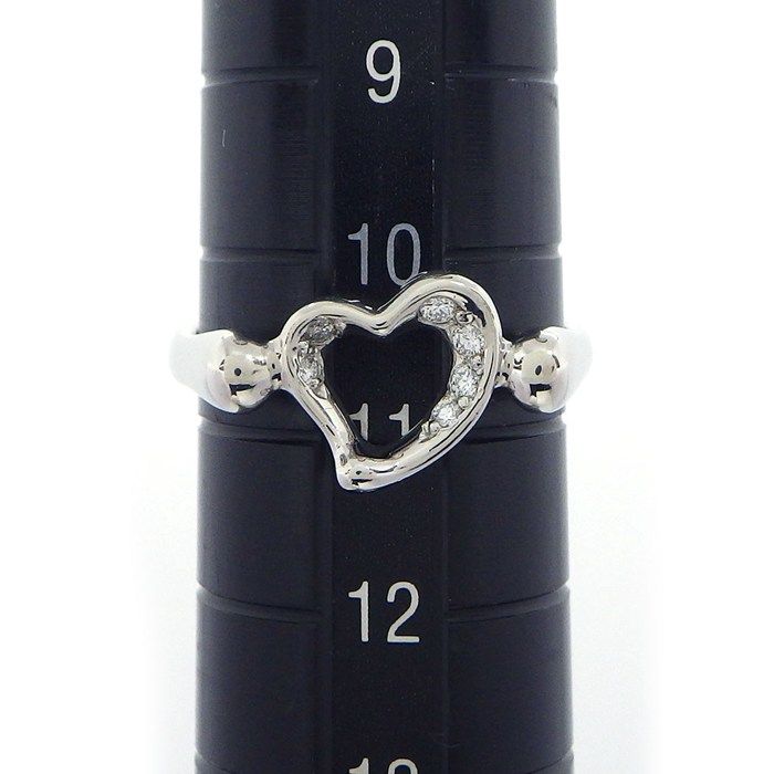 Tiffany & Co Tiffany & Co Ring Open Heart with Diamonds Pt950 Size 10.5
