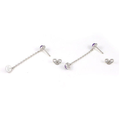 Gucci Earrings Swing Drop 4 Point Amethyst 18k White Gold