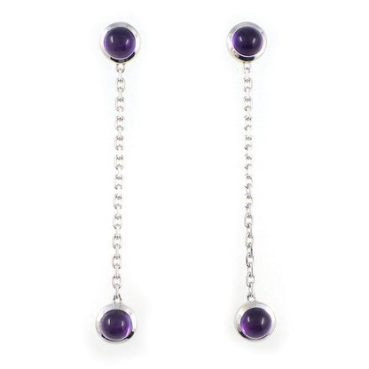 Gucci Earrings Swing Drop 4 Point Amethyst 18k White Gold