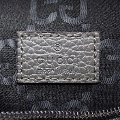 Gucci Belt Bag Large 767934 Facpm 1246 Dark Grey Black GG Nylon Leather Silver
