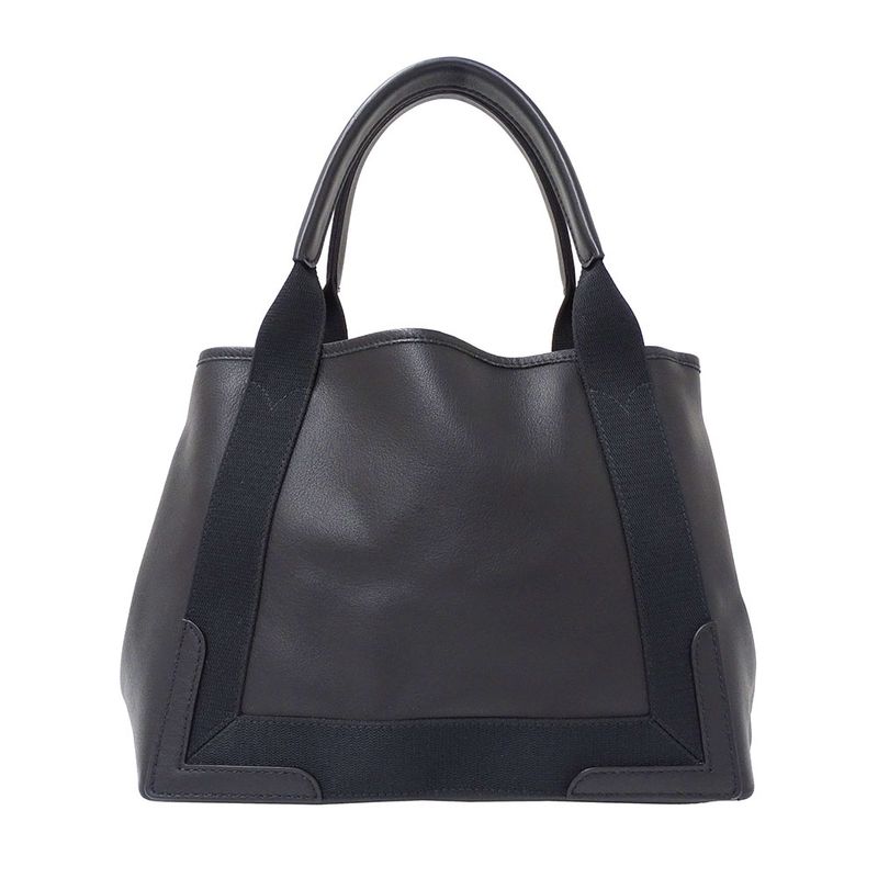 Balenciaga Bag Women's Brand Tote Leather Navy Cabas S Black Handbag Stylish