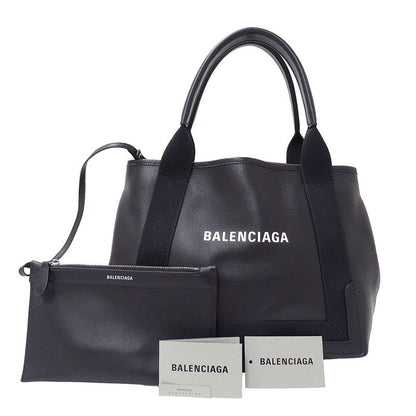 Balenciaga Bag Women's Brand Tote Leather Navy Cabas S Black Handbag Stylish