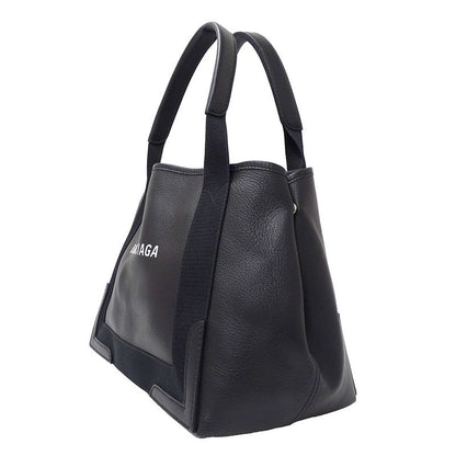 Balenciaga Bag Women's Brand Tote Leather Navy Cabas S Black Handbag Stylish