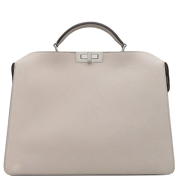 Fendi 2way Bag Peekaboo Iseeu Medium Leather Gray Silver Hardware Iseeu Handbag