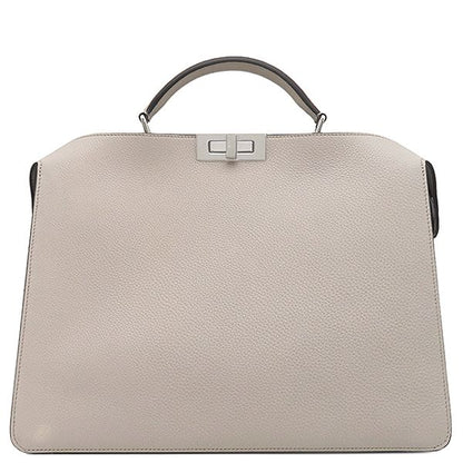 Fendi 2way Bag Peekaboo Iseeu Medium Leather Gray Silver Hardware Iseeu Handbag