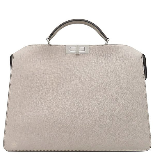 Fendi 2way Bag Peekaboo Iseeu Medium Leather Gray Silver Hardware Iseeu Handbag