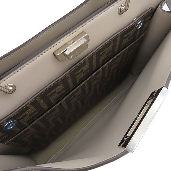 Fendi 2way Bag Peekaboo Iseeu Medium Leather Gray Silver Hardware Iseeu Handbag