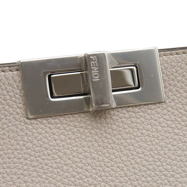 Fendi 2way Bag Peekaboo Iseeu Medium Leather Gray Silver Hardware Iseeu Handbag