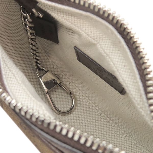 Gucci 2way Bag Micro GG Supreme Canvas Leather Beige and Ebony Silver Hardware