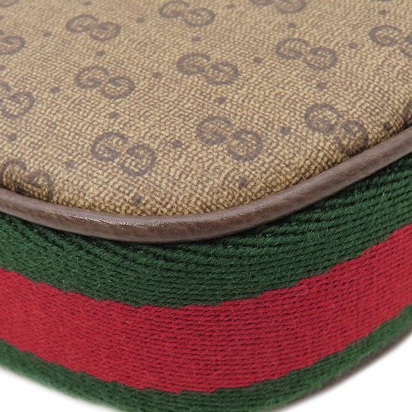 Gucci 2way Bag Micro GG Supreme Canvas Leather Beige and Ebony Silver Hardware