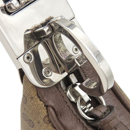 Gucci 2way Bag Micro GG Supreme Canvas Leather Beige and Ebony Silver Hardware