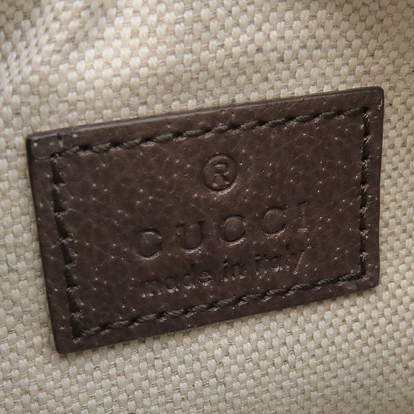 Gucci 2way Bag Micro GG Supreme Canvas Leather Beige and Ebony Silver Hardware