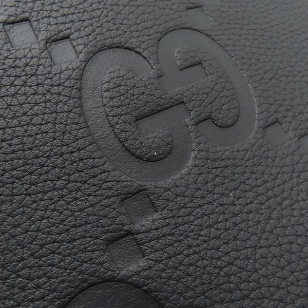 Gucci Shoulder Bag Jumbo GG Messenger Bag Leather Jumbo Ggleather Black Silver