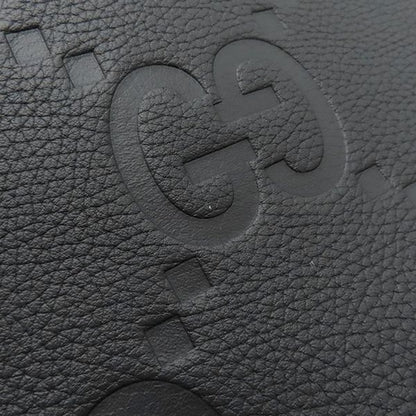 Gucci Shoulder Bag Jumbo GG Messenger Bag Leather Jumbo Ggleather Black Silver