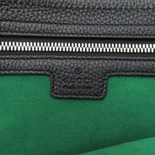 Gucci Shoulder Bag Jumbo GG Messenger Bag Leather Jumbo Ggleather Black Silver