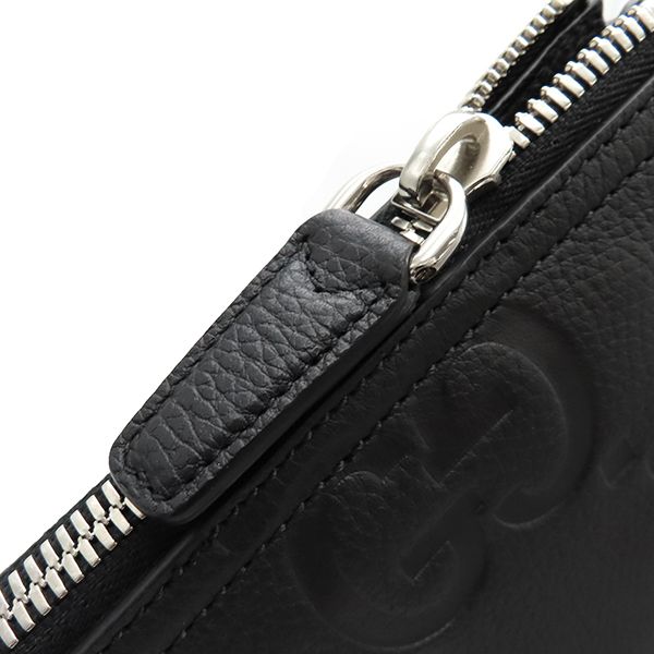 Gucci Shoulder Bag Jumbo GG Messenger Bag Leather Jumbo Ggleather Black Silver