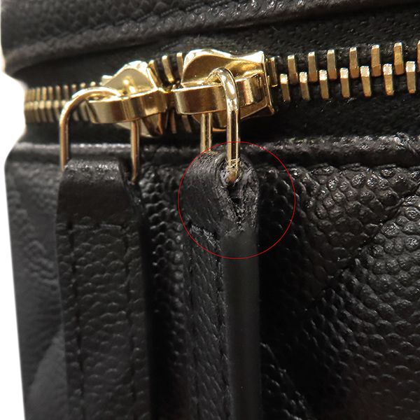 Chanel Handbag Timeless Classic Vanity Leather Caviar Skin Black Gold Hardware