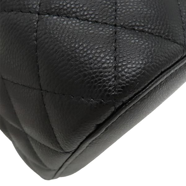 Chanel Handbag Timeless Classic Vanity Leather Caviar Skin Black Gold Hardware