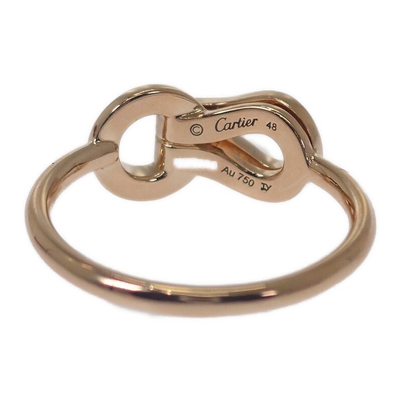 Cartier Agraf Half Diamond #8 B4209348 Ring 18K Pink Gold Pink Gold Diamond