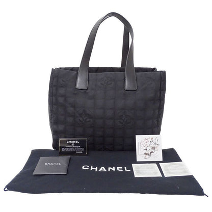 Chanel Bag Women's Brand Tote Nylon New Travel Tote MM Black Handbag Stylish