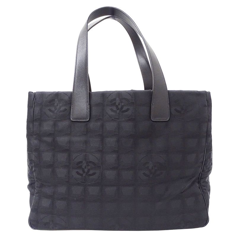 Chanel Bag Women's Brand Tote Nylon New Travel Tote MM Black Handbag Stylish