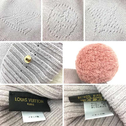 Louis Vuitton Monogram Knit Hat Beanie Mahina M75540 Pink Aq11572