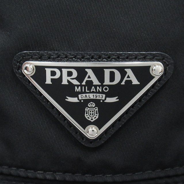 Prada "re-nylon Bucket Hat" Hat Triangle Logo Triangle Logo Plate Nylon 2hc137