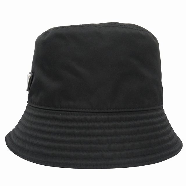 Prada "re-nylon Bucket Hat" Hat Triangle Logo Triangle Logo Plate Nylon 2hc137