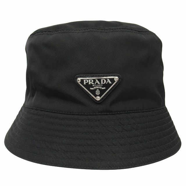 Prada "re-nylon Bucket Hat" Hat Triangle Logo Triangle Logo Plate Nylon Size L