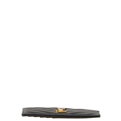 Saint Laurent YSL Logo V Stitch Card Case Fragment Case Coin Case 607915 Black