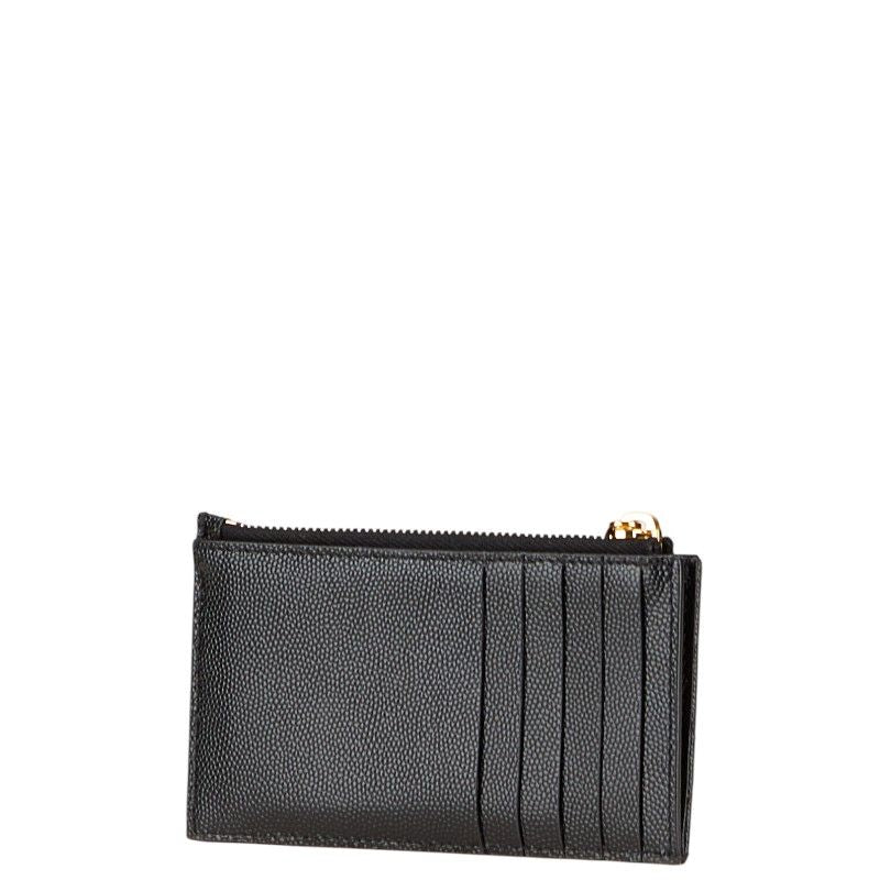 Saint Laurent YSL Logo V Stitch Card Case Fragment Case Coin Case 607915 Black